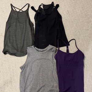 Bundle lululemon athletica Black, Gray, and Purple Tank Tops